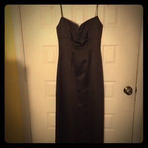 Chocolate satin long dress